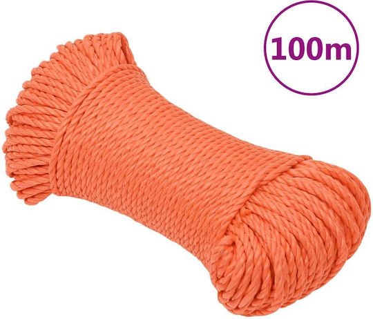 vidaXL Σχοινί Διαμέτρου 6mm με Μήκος 100m Μπλε Σχοινί Εργασίας Πορτοκαλί 6χιλ. 100μ. από Πολυπροπυλένιο