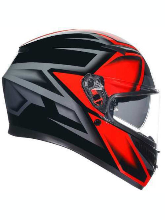 AGV K3 MPLK Compound Matt Black/Red Κράνος Μηχανής Full Face ECE 22.06 1500gr με Pinlock