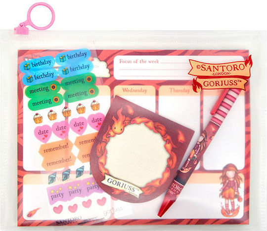 Santoro Fire in my Heart Kinder Schreibwarenset mit Notizbuch und Kugelschreiber