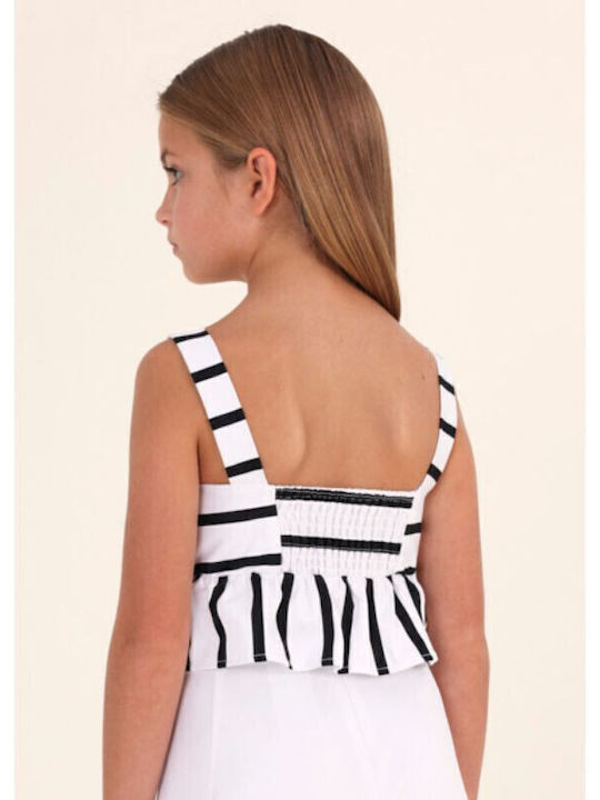 Kinder-Crop-Top Ärmellos Weiß