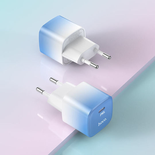 Hoco Încărcător Fără Cablu cu Port USB-C 20W Quick Charge 3.0 Albastru (C101A)