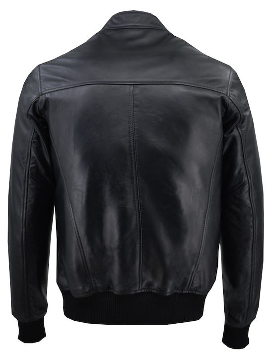 Dermatina 100 Men's Winter Leather Biker Jacket Black