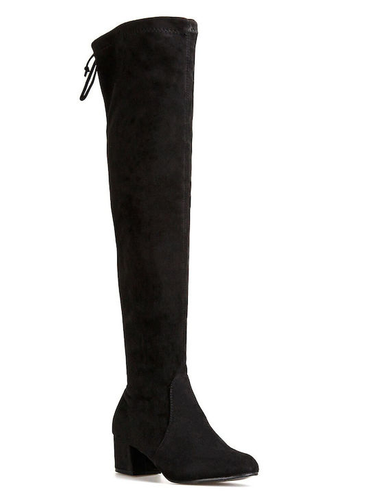 Silia D Suede Women's Boots Over the Knee Black