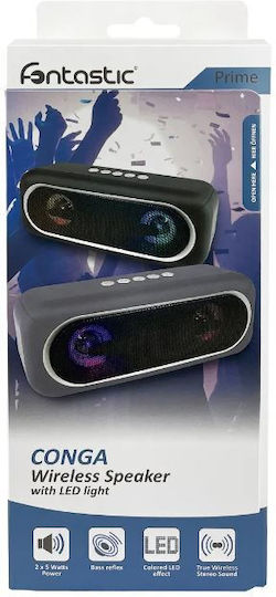 Fontastic Conga 256417 TWS Ηχείο Bluetooth 10W με Ραδιόφωνο και Διάρκεια Μπαταρίας έως 3 ώρες Μαύρο