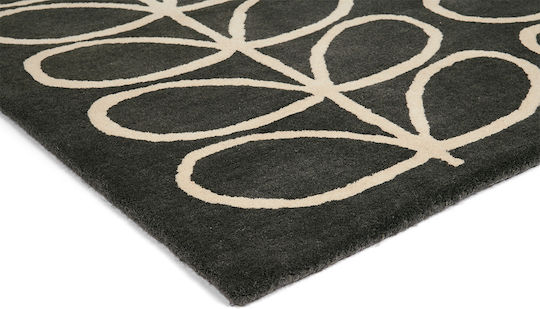 Orla Kiely Linear Stem Slate Handgefertigt Teppich Rechteckig Wolle 060505 Slate