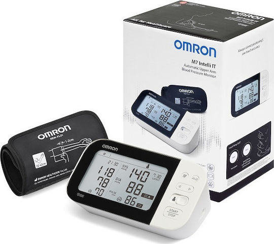 Omron M7 Intelli IT Electronical Blood Pressure Monitor Arm with Arrhythmia Detection & Bluetooth HEM-7361T-EBK