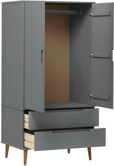 Doppeltür Kleiderschrank Grey 90x55x175cm