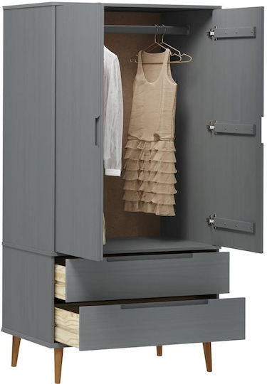 Doppeltür Kleiderschrank Grey 90x55x175cm