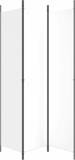 vidaXL Decorativ Paravan Tesatura cu 3 Panouri White 150x220cm