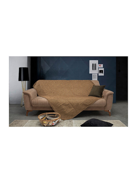 Thread & Yarn Zweisitzer-Sofa Überwurf 00174 180x250cm Mustard