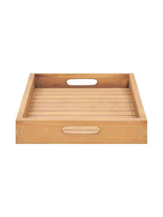 vidaXL Holz Rechteckig Serviertablett mit Griffen in Braun Farbe 60x35x7cm 315456 1Stück
