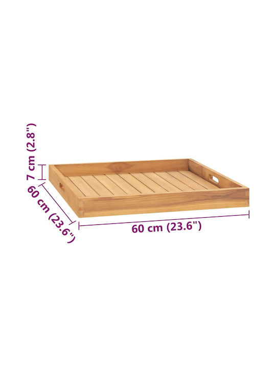 vidaXL Holz Rechteckig Serviertablett mit Griffen in Braun Farbe 60x60x7cm 315458 1Stück