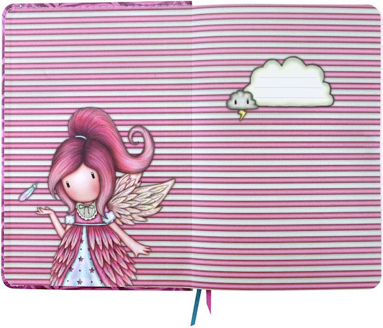 Santoro Dancing On Air Carnet Spiral 96 Foi Cu dungi cu Suport pentru Stilou Roz