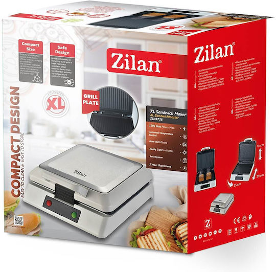 Zilan Τοστιέρα για 2 Τοστ 1200W Inox