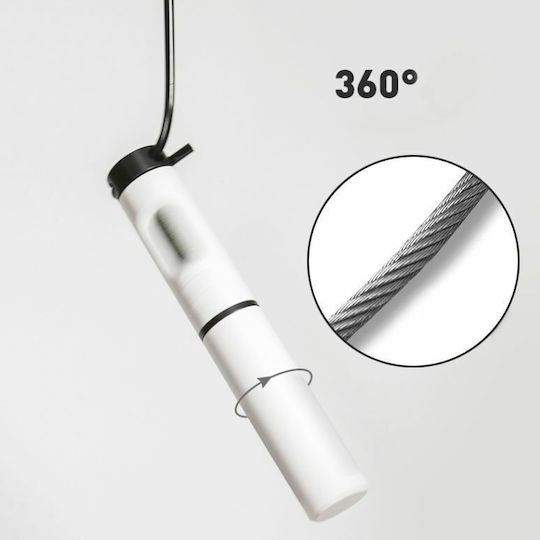 White Jump Rope with Meter and Adjustable Length