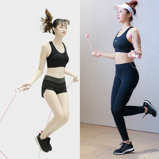 White Jump Rope with Meter and Adjustable Length