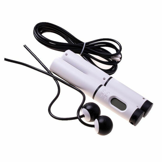 White Jump Rope with Meter and Adjustable Length
