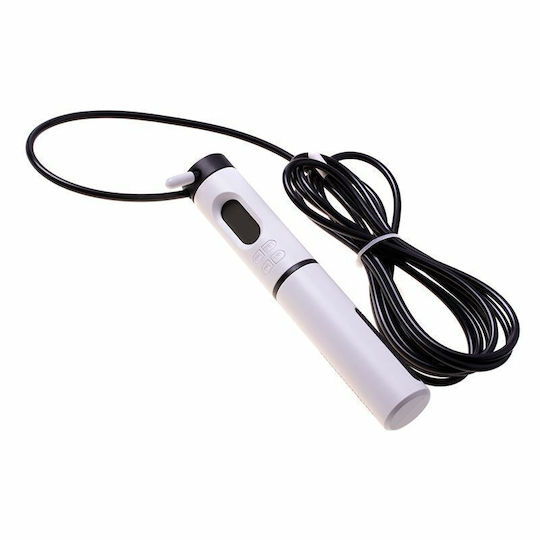 White Jump Rope with Meter and Adjustable Length