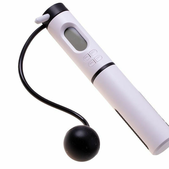 White Jump Rope with Meter and Adjustable Length