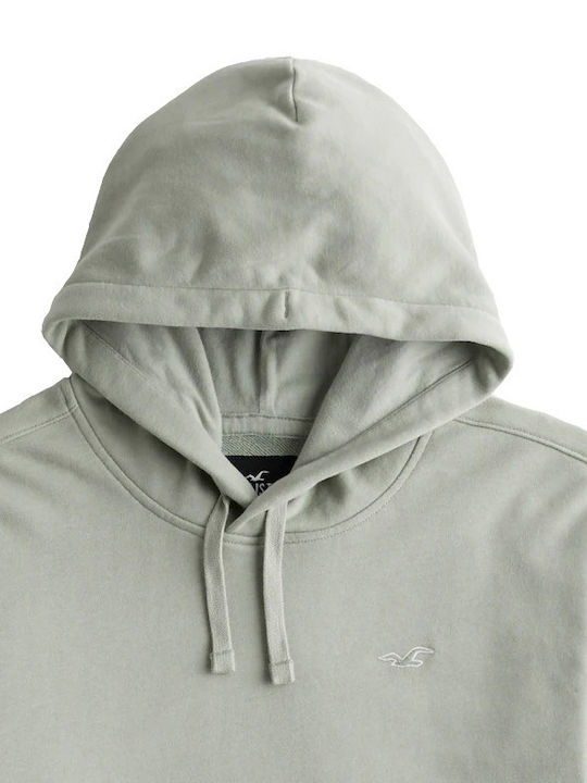 Hollister Herren Sweatshirt mit Kapuze und Taschen Grün