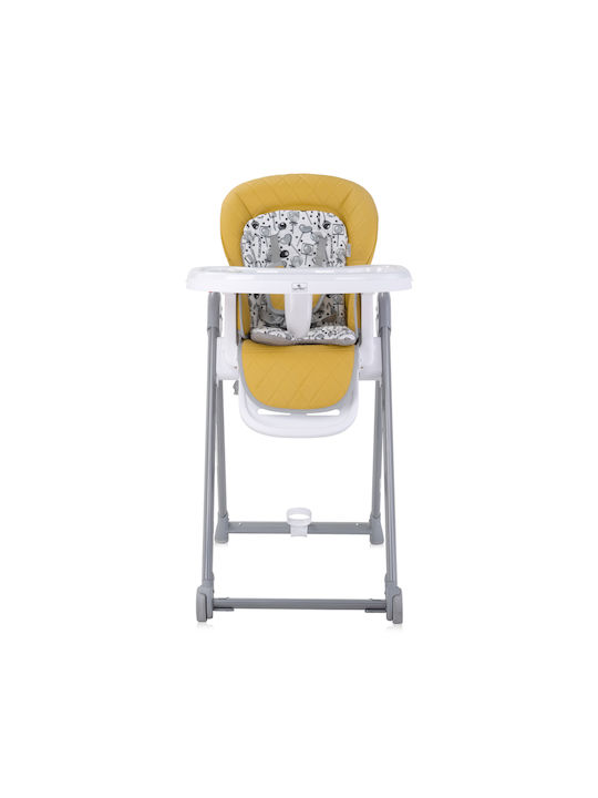 Lorelli Party Foldable Highchair with Metal Frame & Leatherette Seat Lemon Curry