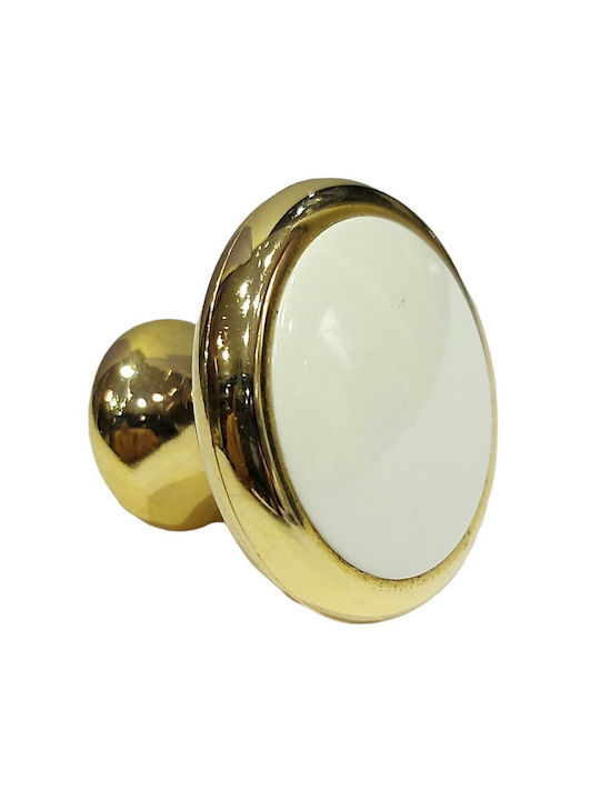 Knob Furniture made of Plastic in Gold Color 33mm (Center Distance 25mm) 0741-ORO1 1pcs