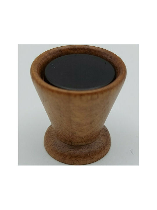 Eureka Knob Furniture made of Wooden & Metallic & Zamak Matte Black 19mm (Center Distance 20mm) 1pcs