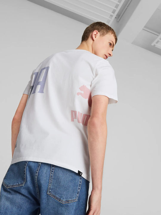 PUMA Klassische Herrenblusen Kurzarm T-Shirt Weiß PUMA Klassische Herrenblusen Kurzarm T-Shirt Weiß