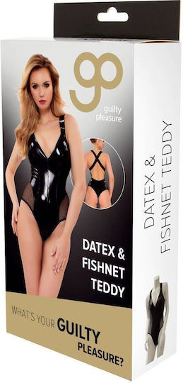 Guilty Pleasure Datex & Fishnet Κορμάκι Μαύρο
