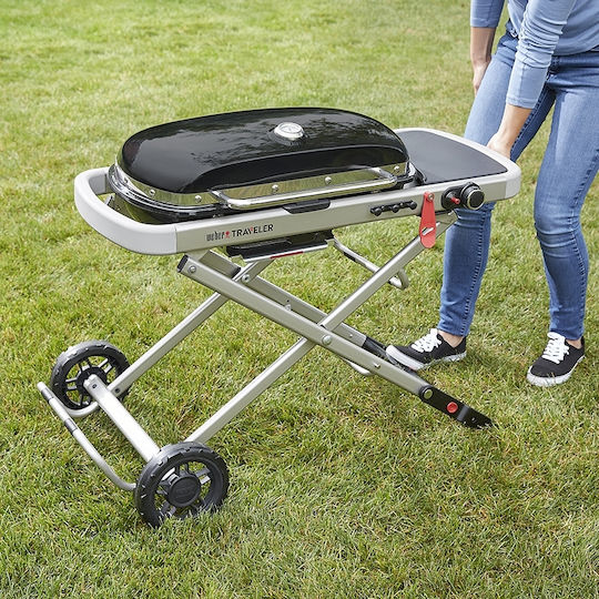 Weber Traveler Stealth Edition Tragbar Gasgrill Rost 63.5cmx34.3cmcm mit 1 cm 3.8kW