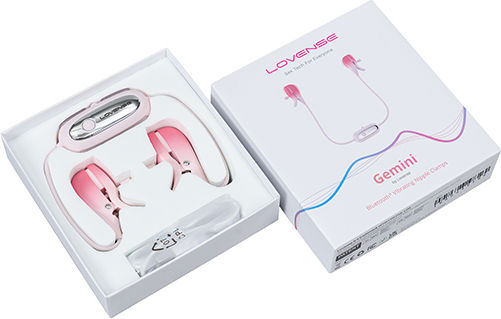 Lovense Gemini Σφιγκτήρες Θηλών Vibrating Nipple Clamps σε Ροζ Χρώμα