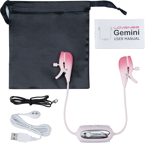 Lovense Gemini Σφιγκτήρες Θηλών Vibrating Nipple Clamps σε Ροζ Χρώμα