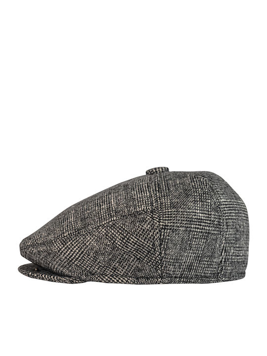 Brims and Trims Flat Cap Gray Checked Brims and Trims Flat Cap Gray Checked