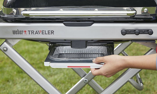 Weber Traveler Stealth Edition Tragbar Gasgrill Rost 63.5cmx34.3cmcm mit 1 cm 3.8kW