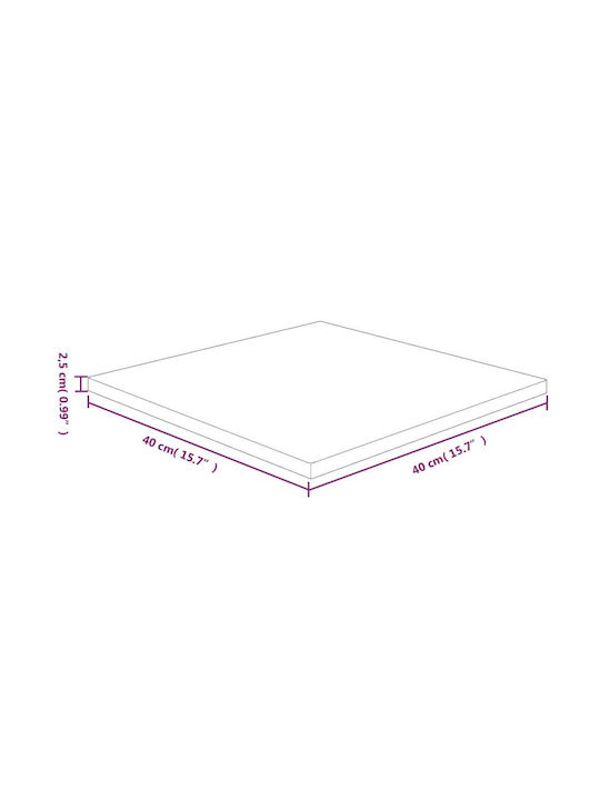 vidaXL Square Table Surface made of Solid Wood Dark Brown 40x40x2.5cm 343042 1pcs