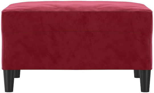 Burgundy Velvet Upholstered Footstool 70x55x41cm