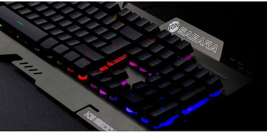 Zeroground KB-2300G Sagara Gaming Πληκτρολόγιο με RGB φωτισμό (Αγγλικό US) Γκρι