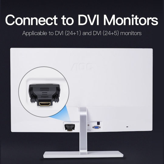 Vention Μετατροπέας DVI-D male σε HDMI female 1τμχ ECDB0