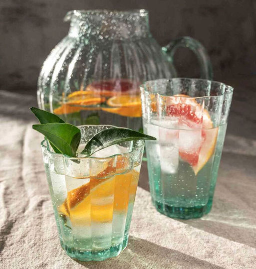 Laura Ashley Set Gläser Wasser aus Glas in Grün Farbe 410ml 4Stück