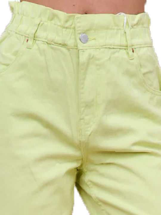 Hw High Waist Women's Jean Trousers in Carrot Fit Sunny Lime