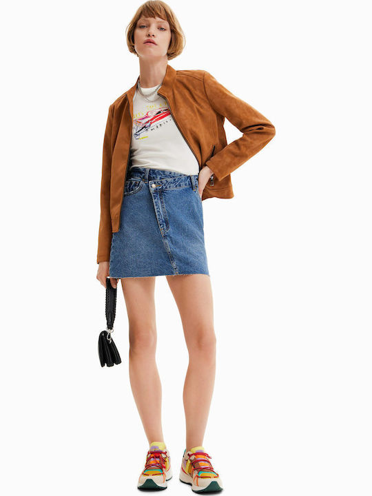 Detroit Γυναικείο Suede Biker Jacket Camel
