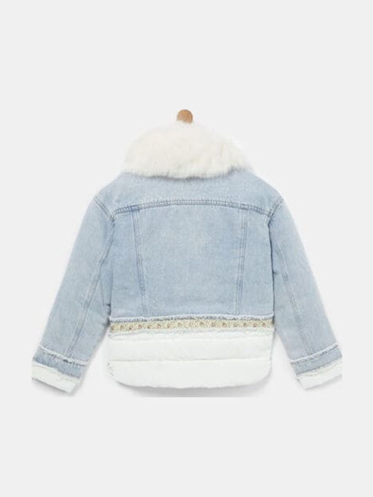Kids' Denim Jacket Short with Lining Light Blue Nilo