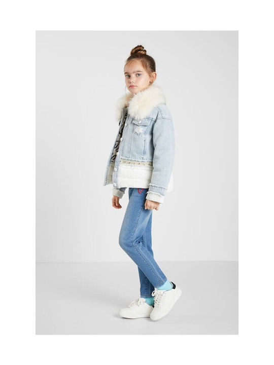 Desigual Kinderjeansjacke Kurz mit Futter Hellblau Nilo