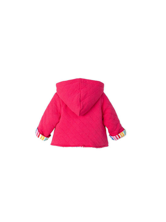 Agatha Ruiz De La Prada Kids Casual Jacket short Hooded Fuchsia