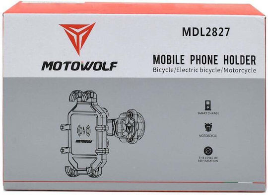 Motowolf Mount Phone Motorcycle with Adjustable Arm for Mirror with Charging System