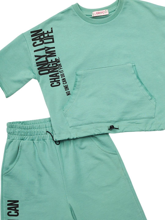 Εβίτα Kids Set with Shorts Summer 2pcs Green