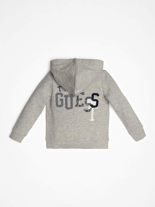 Guess Boys Hooded Sweatshirt with Zipper Gray