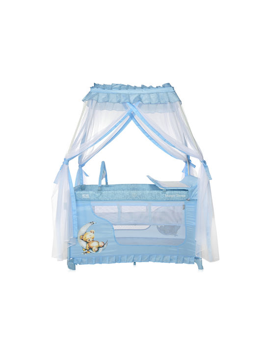 Lorelli Magic Sleep Playpen 2 Levels with Changing Table & Mattress Light Blue 127x68cm