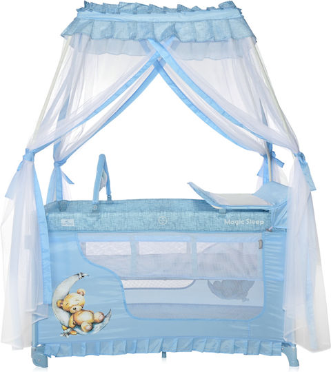 Lorelli Magic Sleep Loc de joacă 2 Nivele cu Schimbător & Saltea Albastru deschis 127x68cm