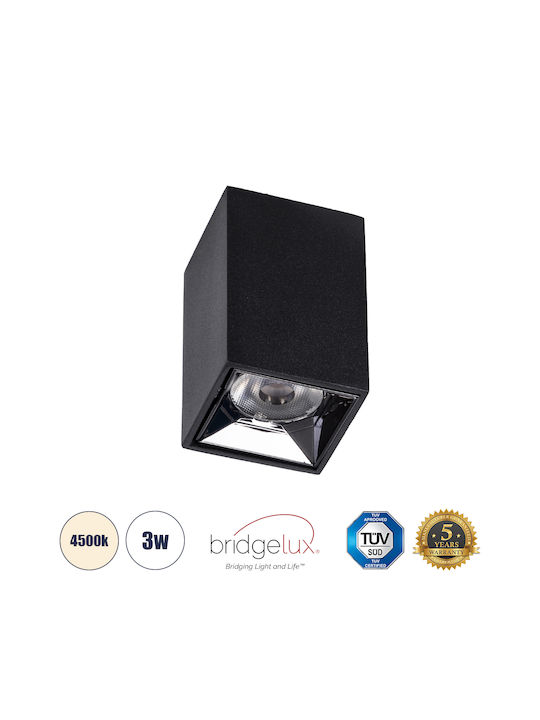GloboStar Luminar Superior Einzel LED Natürliches Weiß Spot in Schwarz Farbe